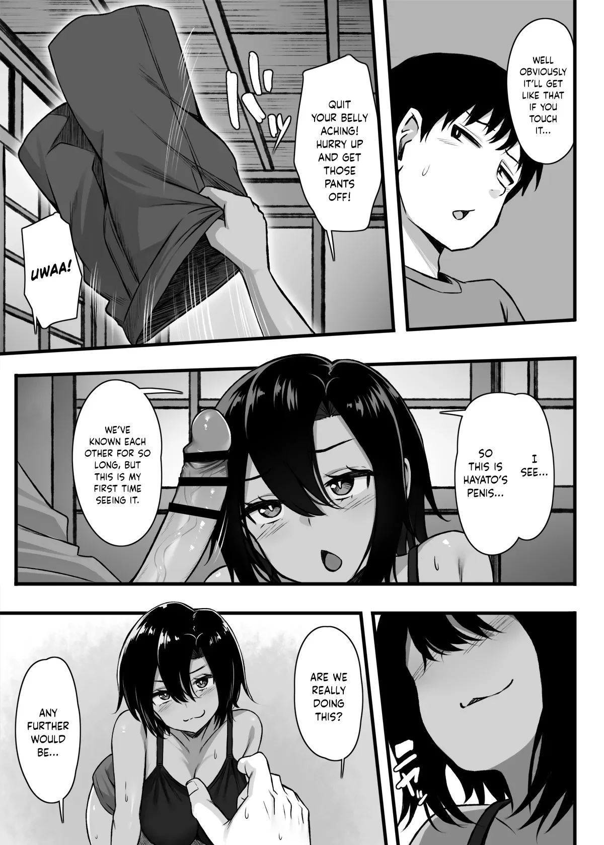A story where a Childhood Friend that hates Losing has a Sex Battle! — page 11